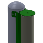 Cendrier inox fixation