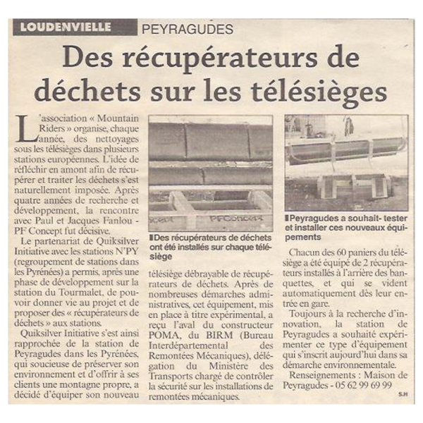 Des récupérateurs de déchets sur les télésièges Des récupérateurs de déchets sur les télésièges