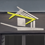 Enseigne double bois, acier alu et pvc