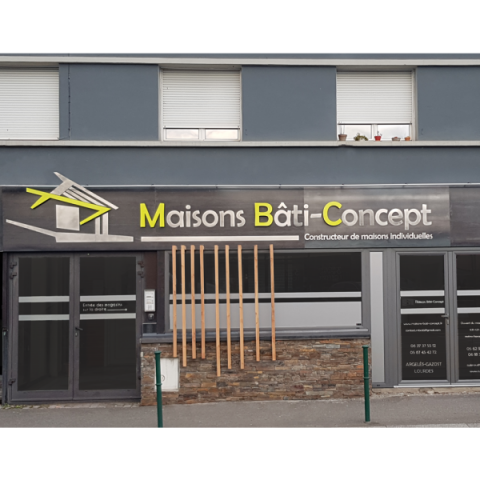 Enseigne double bois, acier alu et pvc