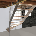 Escalier blanc bois et métal