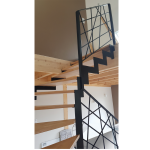 Escalier métal et bois - Garde corps métal aléatoire