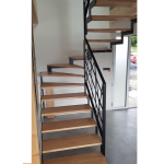 Escalier métal et bois - Garde corps métal aléatoire