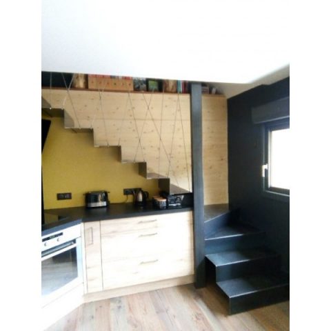 Escaliers suspendu et verrière