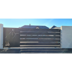 Portail coulissant découpé gris