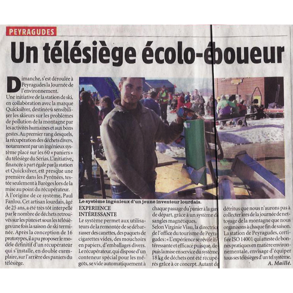 Un télésiège écolo éboueur Un télésiège écolo éboueur