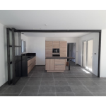 Verrière accordéon style indus acier ciré