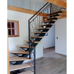 Escalier métal et bois